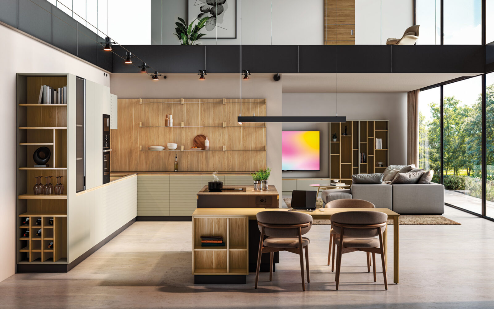 Living room and kitchen, one shared space
