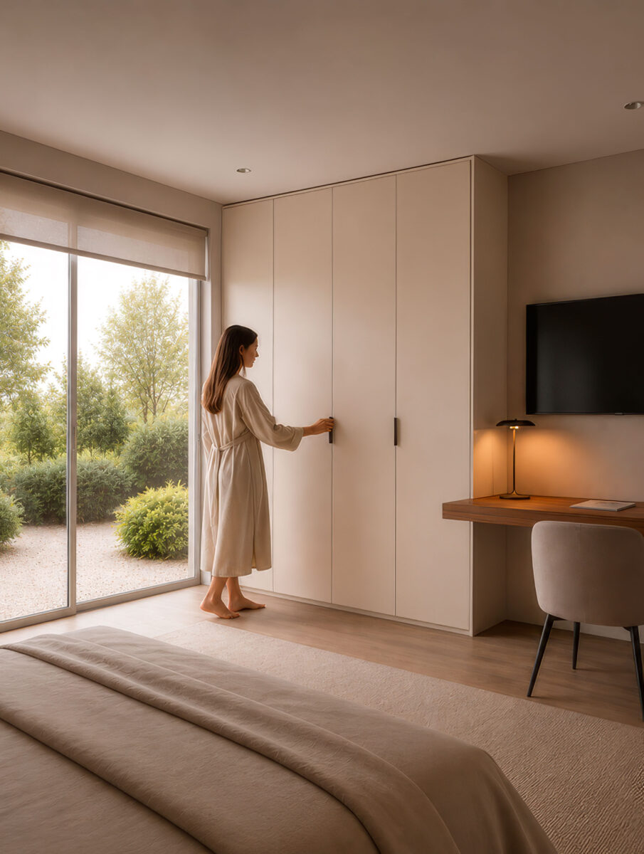 Built-in wardrobe with customisable interiors