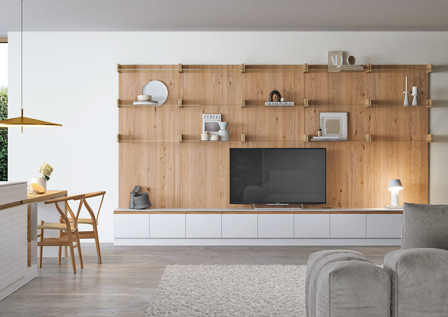 Synergy living: un salón que conecta con la cocina